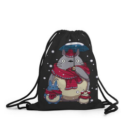 Рюкзак-мешок 3D с принтом My Neighbor Totoro зонт от снега в Белгороде, 100% полиэстер | плотность ткани — 200 г/м2, размер — 35 х 45 см; лямки — толстые шнурки, застежка на шнуровке, без карманов и подкладки | anime | hayao miyazaki | japanese | meme | miyazaki | piano | studio ghibli | tokyo | totoro | гибли | котобус | мой | сосед | сусуватари | тонари | тоторо | хаяо миядзаки