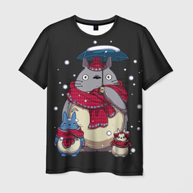 Мужская футболка 3D с принтом My Neighbor Totoro зонт от снега в Белгороде, 100% полиэфир | прямой крой, круглый вырез горловины, длина до линии бедер | anime | hayao miyazaki | japanese | meme | miyazaki | piano | studio ghibli | tokyo | totoro | гибли | котобус | мой | сосед | сусуватари | тонари | тоторо | хаяо миядзаки