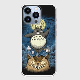 Чехол для iPhone 13 Pro с принтом My Neighbor Totoro кот и заяц в Белгороде,  |  | anime | hayao miyazaki | japanese | meme | miyazaki | piano | studio ghibli | tokyo | totoro | гибли | котобус | мой | сосед | сусуватари | тонари | тоторо | хаяо миядзаки