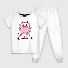 Детская пижама хлопок с принтом Коровка в Белгороде, 100% хлопок |  брюки и футболка прямого кроя, без карманов, на брюках мягкая резинка на поясе и по низу штанин
 | cow | farm | корова | коровка | фермер | фермерство