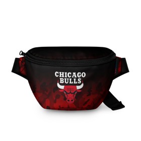 Поясная сумка 3D с принтом CHICAGO BULLS в Белгороде, 100% полиэстер | плотная ткань, ремень с регулируемой длиной, внутри несколько карманов для мелочей, основное отделение и карман с обратной стороны сумки застегиваются на молнию | Тематика изображения на принте: bulls | chicago | chicago bulls | nba | red bulls | usa | америка | быки | нба | сша | чикаго буллс