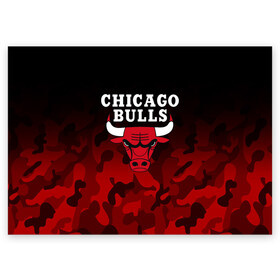 Поздравительная открытка с принтом CHICAGO BULLS | ЧИКАГО БУЛЛС в Белгороде, 100% бумага | плотность бумаги 280 г/м2, матовая, на обратной стороне линовка и место для марки
 | bulls | chicago | chicago bulls | nba | red bulls | usa | америка | быки | нба | сша | чикаго буллс