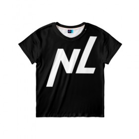 Детская футболка 3D с принтом NL logo в Белгороде, 100% гипоаллергенный полиэфир | прямой крой, круглый вырез горловины, длина до линии бедер, чуть спущенное плечо, ткань немного тянется | nl | нл | супергерои