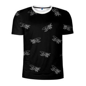Мужская футболка 3D спортивная с принтом Самолеты к бою! в Белгороде, 100% полиэстер с улучшенными характеристиками | приталенный силуэт, круглая горловина, широкие плечи, сужается к линии бедра | небо | полет | самолеты