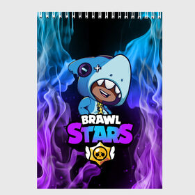 Скетчбук с принтом Brawl Stars LEON SHARK в Белгороде, 100% бумага
 | 48 листов, плотность листов — 100 г/м2, плотность картонной обложки — 250 г/м2. Листы скреплены сверху удобной пружинной спиралью | 8 bit | 8 бит | brawl | brawl stars | crow | leon | shark | stars | акула | бравл | бравл старс | браво старс | игра | компьютерная | кров | леон | леон акула | онлайн | старс | шарк