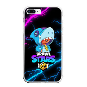 Чехол для iPhone 7Plus/8 Plus матовый с принтом BRAWL STARS LEON SHARK в Белгороде, Силикон | Область печати: задняя сторона чехла, без боковых панелей | brawl stars | crow | leon | leon shark | sally leon | shark | stars | акула | берли | ворон | леон | леон акула | спайк | эль примо