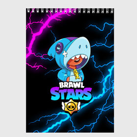 Скетчбук с принтом BRAWL STARS LEON SHARK в Белгороде, 100% бумага
 | 48 листов, плотность листов — 100 г/м2, плотность картонной обложки — 250 г/м2. Листы скреплены сверху удобной пружинной спиралью | brawl stars | crow | leon | leon shark | sally leon | shark | stars | акула | берли | ворон | леон | леон акула | спайк | эль примо