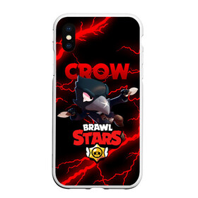 Чехол для iPhone XS Max матовый с принтом BRAWL STARS CROW в Белгороде, Силикон | Область печати: задняя сторона чехла, без боковых панелей | brawl stars | crow | leon | leon shark | sally leon | shark | stars | акула | берли | ворон | леон | леон акула | спайк | эль примо