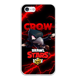 Чехол для iPhone 5/5S матовый с принтом BRAWL STARS CROW в Белгороде, Силикон | Область печати: задняя сторона чехла, без боковых панелей | brawl stars | crow | leon | leon shark | sally leon | shark | stars | акула | берли | ворон | леон | леон акула | спайк | эль примо