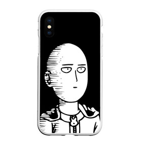 Чехол для iPhone XS Max матовый с принтом ONE-PUNCH MAN в Белгороде, Силикон | Область печати: задняя сторона чехла, без боковых панелей | one punch man | onepunchman | oppai | saitama | ван панч мен | ванпанчмен | макото миядзаки | сайтама | человек один удар