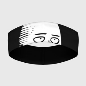 Повязка на голову 3D с принтом Сайтама на черном фоне в Белгороде,  |  | one punch man | onepunchman | oppai | saitama | ван панч мен | ванпанчмен | макото миядзаки | сайтама | человек один удар