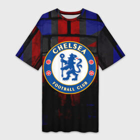 Платье-футболка 3D с принтом Chelsea в Белгороде,  |  | chelsea | англия | футбол | челси