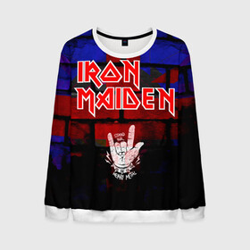 Мужской свитшот 3D с принтом Iron Maiden в Белгороде, 100% полиэстер с мягким внутренним слоем | круглый вырез горловины, мягкая резинка на манжетах и поясе, свободная посадка по фигуре | iron maiden | англия | британия | металл | музыка | рок