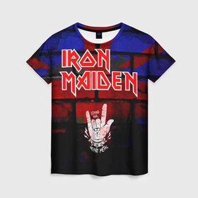 Женская футболка 3D с принтом Iron Maiden в Белгороде, 100% полиэфир ( синтетическое хлопкоподобное полотно) | прямой крой, круглый вырез горловины, длина до линии бедер | iron maiden | англия | британия | металл | музыка | рок
