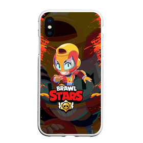 Чехол для iPhone XS Max матовый с принтом BRAWL STARS MAX в Белгороде, Силикон | Область печати: задняя сторона чехла, без боковых панелей | bib | brawl stars | bull | colt | crow | leon | leon shark | max | moba | sally leon | shark | акула | берли | биби | бравл старс | ворон | жанр | игра | кольт | леон | леон акула | макс | нита | спайк | шелли