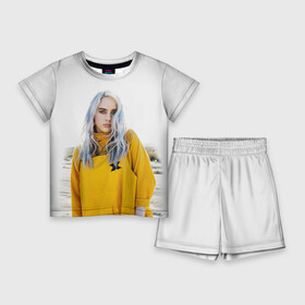 Детский костюм с шортами 3D с принтом BILLIE EILISH в Белгороде,  |  | ayelish | bad guy | bellyache | bilie eilish | bilie elish | billie | billie eilish | eilish | electronic | elish | music | били айлиш | билли айлиш | эйлиш | элиш