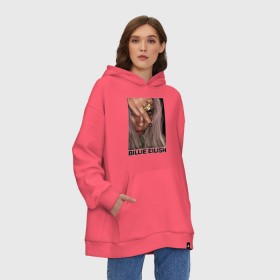 Худи SuperOversize хлопок с принтом BILLIE EILISH в Белгороде, 70% хлопок, 30% полиэстер, мягкий начес внутри | карман-кенгуру, эластичная резинка на манжетах и по нижней кромке, двухслойный капюшон
 | ayelish | bad guy | bellyache | bilie eilish | bilie elish | billie | billie eilish | eilish | electronic | elish | music | били айлиш | билли айлиш | эйлиш | элиш