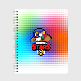 Тетрадь с принтом BRAWL STARS EL PRIMO в Белгороде, 100% бумага | 48 листов, плотность листов — 60 г/м2, плотность картонной обложки — 250 г/м2. Листы скреплены сбоку удобной пружинной спиралью. Уголки страниц и обложки скругленные. Цвет линий — светло-серый
 | bibi | brawl stars | brock | bull | crow | dinomike | el primo | leon | mobile game | nita | poko | ricochet | stars | tara | бравл старс | ворон | леон | мобильные игры