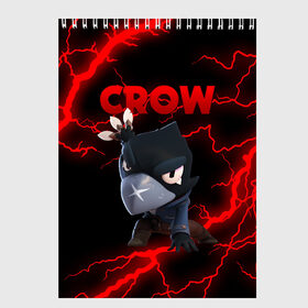 Скетчбук с принтом BRAWL STARS CROW в Белгороде, 100% бумага
 | 48 листов, плотность листов — 100 г/м2, плотность картонной обложки — 250 г/м2. Листы скреплены сверху удобной пружинной спиралью | brawl stars | crow | leon | leon shark | sally leon | shark | stars | акула | берли | ворон | леон | леон акула | спайк | эль примо