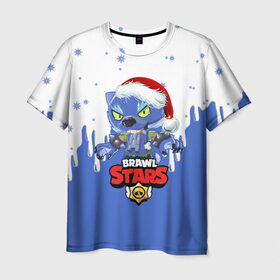 Мужская футболка 3D с принтом BRAWL STARS ОБОРОТЕНЬ LEON. в Белгороде, 100% полиэфир | прямой крой, круглый вырез горловины, длина до линии бедер | brawl stars | leon | moba | бравл старс | жанр | игра | леон | оборотень | оборотень leon