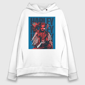 Женское худи Oversize хлопок с принтом Harley Quinn Harley Quinn в Белгороде, френч-терри — 70% хлопок, 30% полиэстер. Мягкий теплый начес внутри —100% хлопок | боковые карманы, эластичные манжеты и нижняя кромка, капюшон на магнитной кнопке | birds of prey | harley quinn | марго робби | потрясающая история харли квин | харли квин | хищные птицы