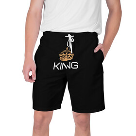 Мужские шорты 3D с принтом Король в Белгороде,  полиэстер 100% | прямой крой, два кармана без застежек по бокам. Мягкая трикотажная резинка на поясе, внутри которой широкие завязки. Длина чуть выше колен | для двоих | король | корона | парные | подарок | прикольные надписи