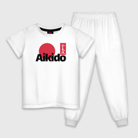 Детская пижама хлопок с принтом Aikido в Белгороде, 100% хлопок |  брюки и футболка прямого кроя, без карманов, на брюках мягкая резинка на поясе и по низу штанин
 | aikido | аикидо | айкидо | восточные единоборства | единоборства | морихей уэсиба