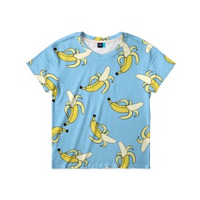 Детская футболка 3D с принтом Banana art в Белгороде, 100% гипоаллергенный полиэфир | прямой крой, круглый вырез горловины, длина до линии бедер, чуть спущенное плечо, ткань немного тянется | banana | pop art | банан | бананы | поп арт