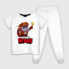 Детская пижама хлопок с принтом Dynamike Brawl Stars в Белгороде, 100% хлопок |  брюки и футболка прямого кроя, без карманов, на брюках мягкая резинка на поясе и по низу штанин
 | brawl | brawl st | brawl stars | colt | dynamike | game | leon | logo | mobo | poco | shelly | stars | бравл | динамайк | игра | игры | кольт | леон | лого | мобильные игры | надпись | поко | старс | шелли