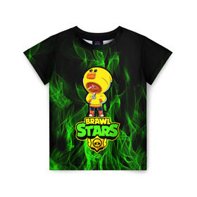 Детская футболка 3D с принтом Brawl Stars (sally) в Белгороде, 100% гипоаллергенный полиэфир | прямой крой, круглый вырез горловины, длина до линии бедер, чуть спущенное плечо, ткань немного тянется | brawl | leon | moba | sally | stars | supercell | игра