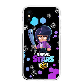 Чехол для iPhone XS Max матовый с принтом BRAWL STARS BIBI в Белгороде, Силикон | Область печати: задняя сторона чехла, без боковых панелей | bib | brawl stars | colt | crow | el brown | leon | leon shark | max | moba | sally leon | shark | акула | берли | биби | бравл старс | браун | ворон | жанр | игра | кольт | леон | леон акула | макс | нита | шелли