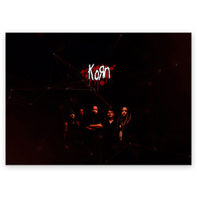 Поздравительная открытка с принтом Korn в Белгороде, 100% бумага | плотность бумаги 280 г/м2, матовая, на обратной стороне линовка и место для марки
 | korn | корн | музыка | рок