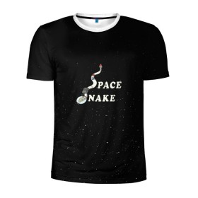 Мужская футболка 3D спортивная с принтом Space snake в Белгороде, 100% полиэстер с улучшенными характеристиками | приталенный силуэт, круглая горловина, широкие плечи, сужается к линии бедра | Тематика изображения на принте: bite | cyborg snake | rick and morty | ship | snakes | space snake | vdgerir | рик и морти