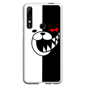 Чехол для Honor P Smart Z с принтом MONOKUMA (КАПЮШОН) в Белгороде, Силикон | Область печати: задняя сторона чехла, без боковых панелей | anime | bear | black  white | danganronpa | kurokuma | monodam | monokuma | monomi | monotaro | rabbit | school | shirokuma | аниме | главарь | мoноми | монокума | черно белый | школа