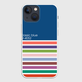 Чехол для iPhone 13 mini с принтом Pantone цвет года (с 2012 по 2020 гг.) в Белгороде,  |  | в полоску | веб дизайнеру | декоратору | дизайнеру | институт pantone | классический синий | пантон | подарок дизайнеру | полосатый | полоска | полоски | разноцветный | синий | художнику | цвет 2020