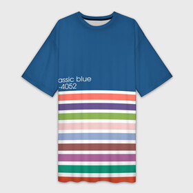Платье-футболка 3D с принтом Pantone цвет года (с 2012 по 2020 гг.) в Белгороде,  |  | в полоску | веб дизайнеру | декоратору | дизайнеру | институт pantone | классический синий | пантон | подарок дизайнеру | полосатый | полоска | полоски | разноцветный | синий | художнику | цвет 2020