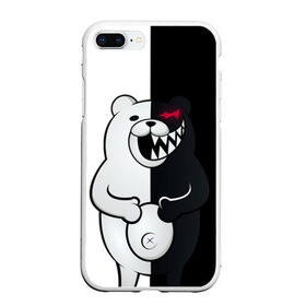 Чехол для iPhone 7Plus/8 Plus матовый с принтом MONOKUMA в Белгороде, Силикон | Область печати: задняя сторона чехла, без боковых панелей | anime | bear | black  white | danganronpa | kurokuma | monodam | monokuma | monomi | monotaro | rabbit | school | shirokuma | аниме | главарь | мoноми | монокума | черно белый | школа