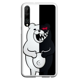 Чехол для Honor P30 с принтом MONOKUMA в Белгороде, Силикон | Область печати: задняя сторона чехла, без боковых панелей | anime | bear | black  white | danganronpa | kurokuma | monodam | monokuma | monomi | monotaro | rabbit | school | shirokuma | аниме | главарь | мoноми | монокума | черно белый | школа