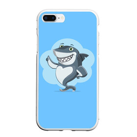 Чехол для iPhone 7Plus/8 Plus матовый с принтом Акула с улыбкой в Белгороде, Силикон | Область печати: задняя сторона чехла, без боковых панелей | shark | акула | весёлый | вода | животное | зубы | милый | море | океан | опасный | палец вверх | подводный | природа | рыба | синий | смешной | улыбка | хищник | хищное