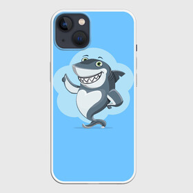 Чехол для iPhone 13 с принтом Акула с улыбкой в Белгороде,  |  | shark | акула | весёлый | вода | животное | зубы | милый | море | океан | опасный | палец вверх | подводный | природа | рыба | синий | смешной | улыбка | хищник | хищное