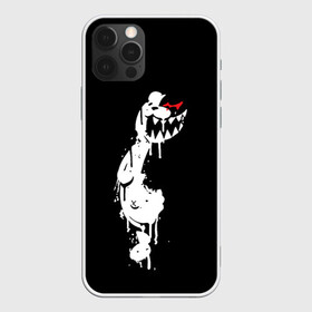 Чехол для iPhone 12 Pro с принтом MONOKUMA в темноте в Белгороде, силикон | область печати: задняя сторона чехла, без боковых панелей | anime | bear | black | danganronpa | japan | monokuma | white | аниме | белое | медведь | монокума | черное | япония