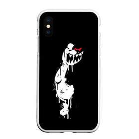 Чехол для iPhone XS Max матовый с принтом MONOKUMA в Белгороде, Силикон | Область печати: задняя сторона чехла, без боковых панелей | anime | bear | black | danganronpa | japan | monokuma | white | аниме | белое | медведь | монокума | черное | япония