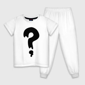 Детская пижама хлопок с принтом Знак Вопроса в Белгороде, 100% хлопок |  брюки и футболка прямого кроя, без карманов, на брюках мягкая резинка на поясе и по низу штанин
 | футболка суса из гравити фолз