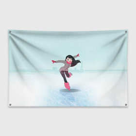 Флаг-баннер с принтом Фигурное катание в Белгороде, 100% полиэстер | размер 67 х 109 см, плотность ткани — 95 г/м2; по краям флага есть четыре люверса для крепления | figure skating | коньки | конькобежный спорт | фигурное катание