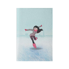 Обложка для паспорта матовая кожа с принтом Фигурное катание в Белгороде, натуральная матовая кожа | размер 19,3 х 13,7 см; прозрачные пластиковые крепления | figure skating | коньки | конькобежный спорт | фигурное катание