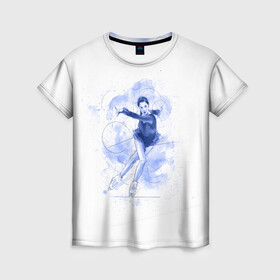 Женская футболка 3D с принтом Фигурное катание в Белгороде, 100% полиэфир ( синтетическое хлопкоподобное полотно) | прямой крой, круглый вырез горловины, длина до линии бедер | figure skating | коньки | конькобежный спорт | фигурное катание