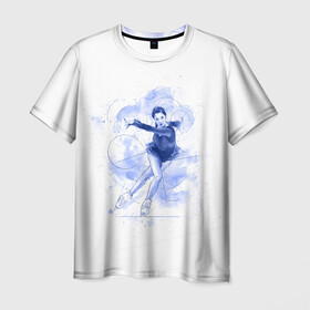 Мужская футболка 3D с принтом Фигурное катание в Белгороде, 100% полиэфир | прямой крой, круглый вырез горловины, длина до линии бедер | figure skating | коньки | конькобежный спорт | фигурное катание