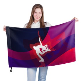 Флаг 3D с принтом Фигурное катание в Белгороде, 100% полиэстер | плотность ткани — 95 г/м2, размер — 67 х 109 см. Принт наносится с одной стороны | figure skating | коньки | конькобежный спорт | фигурное катание