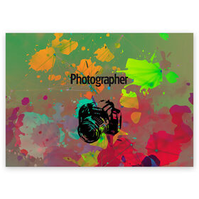 Поздравительная открытка с принтом Фотограф в Белгороде, 100% бумага | плотность бумаги 280 г/м2, матовая, на обратной стороне линовка и место для марки
 | искусство | фото | фотоаппарат | фотограф | фотография | хобби