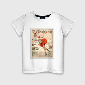 Детская футболка хлопок с принтом Фигурное катание в Белгороде, 100% хлопок | круглый вырез горловины, полуприлегающий силуэт, длина до линии бедер | figure skating | коньки | конькобежный спорт | фигурное катание